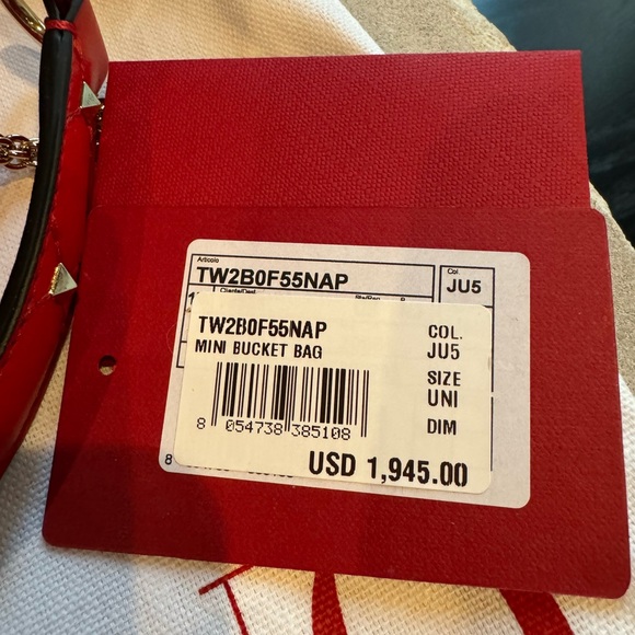 Valentino Garavni mini bucket bag with studs - RED - Picture 3 of 11